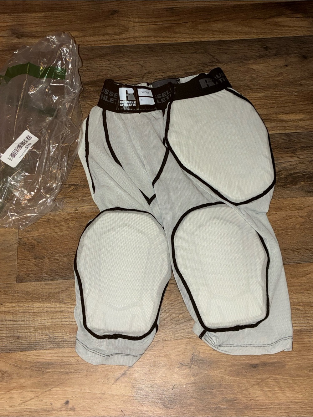 Russell Athletic White Mens Small Padded Athletic Shorts with Black Trim
